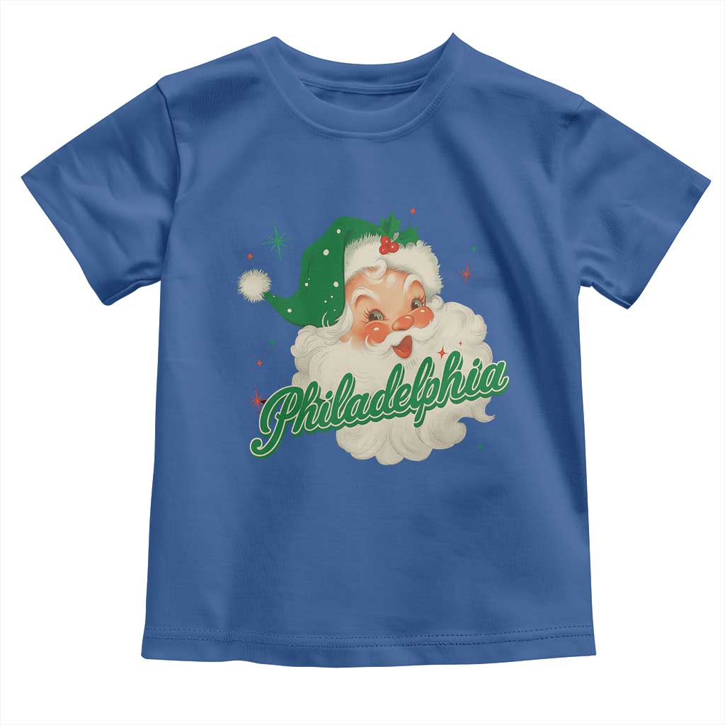 Christmas Philadelphia Football Toddler T Shirt Vintage Santa Philly Lovers TS10 Royal Blue Print Your Wear