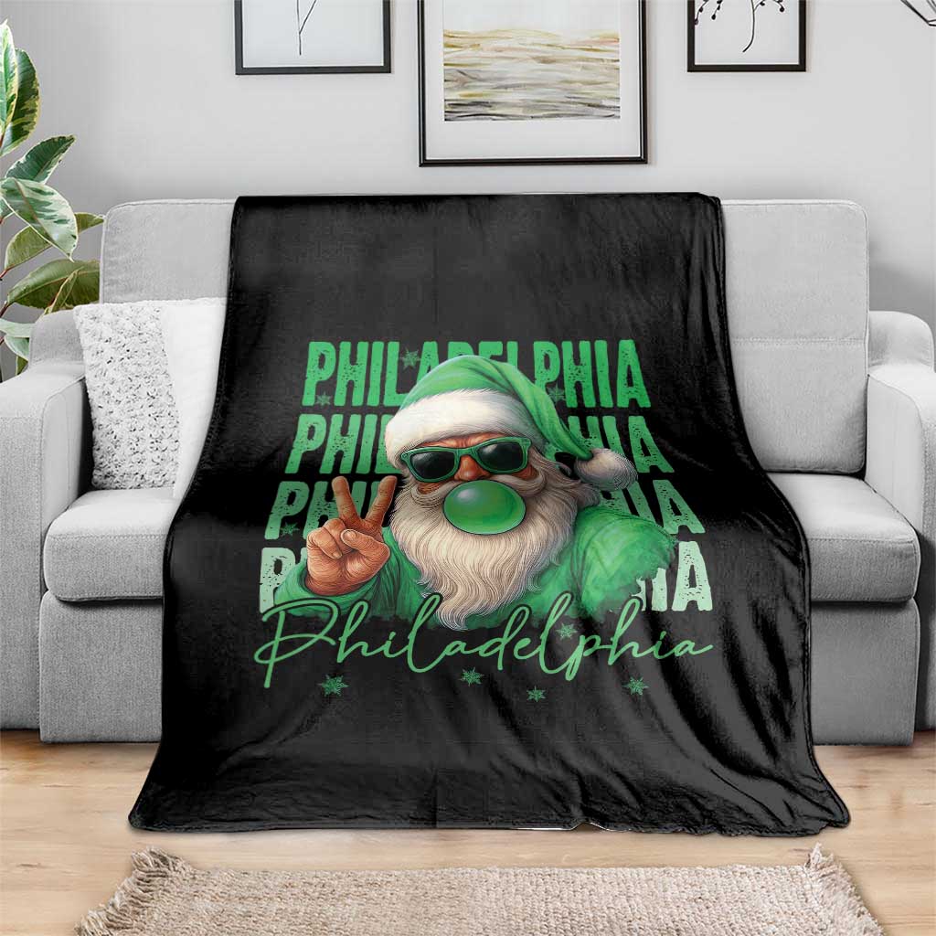 Philadelphia Football Christmas Throw Blanket Santa Retro Philly Fan TS10 Print Your Wear