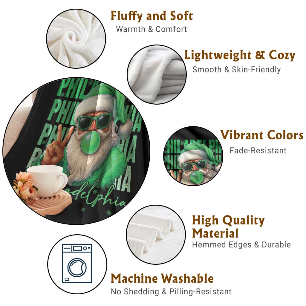 Philadelphia Football Christmas Throw Blanket Santa Retro Philly Fan TS10 Print Your Wear