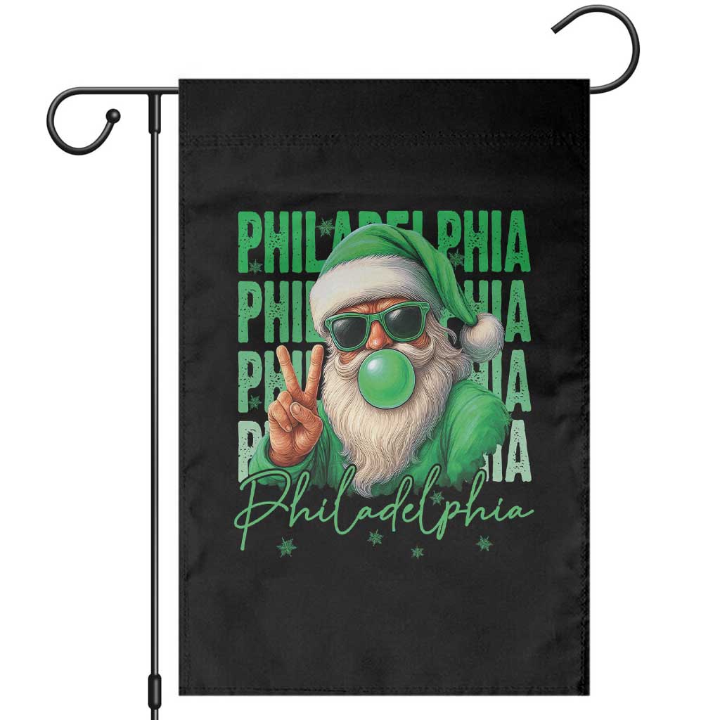 Philadelphia Football Christmas Garden Flag Santa Retro Philly Fan TS10 Black Print Your Wear