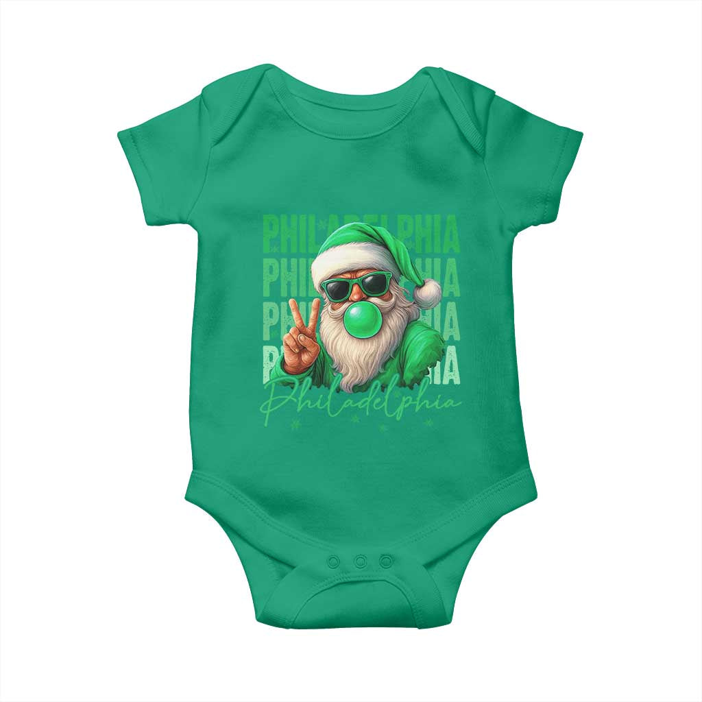 Christmas Philly Lover Baby Onesie Santa Retro EF Football Fan TS10 Irish Green Print Your Wear