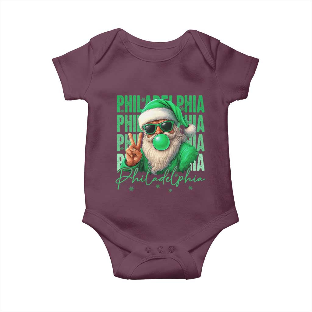 Christmas Philly Lover Baby Onesie Santa Retro EF Football Fan TS10 Maroon Print Your Wear
