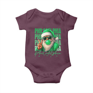 Philadelphia Football Christmas Baby Onesie Santa Retro Philly Fan TS10 Maroon Print Your Wear