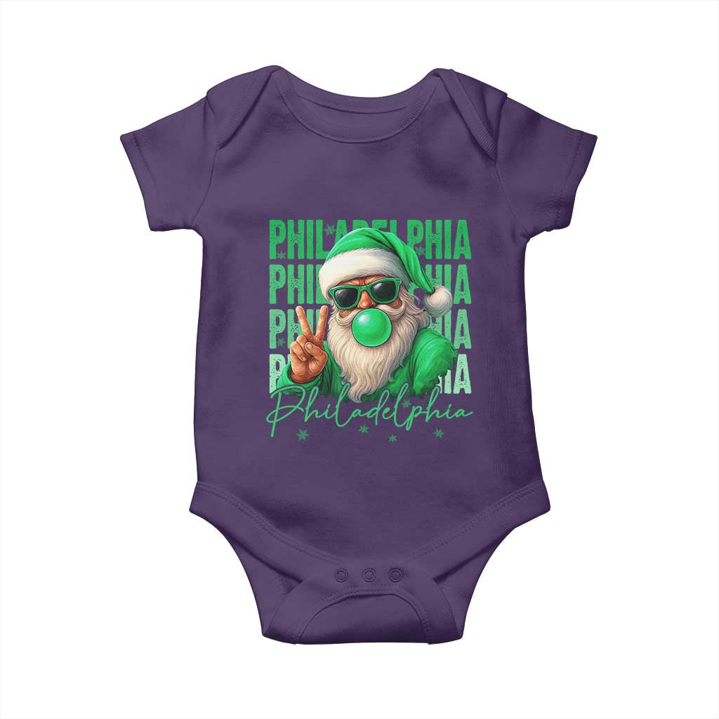 Philadelphia Football Christmas Baby Onesie Santa Retro Philly Fan TS10 Purple Print Your Wear