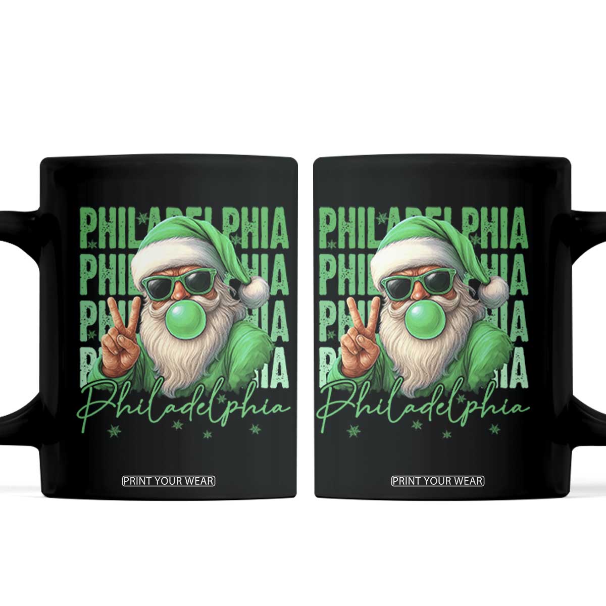 Christmas Philly Lover Coffee Mug Santa Retro EF Football Fan TS10 Black Print Your Wear