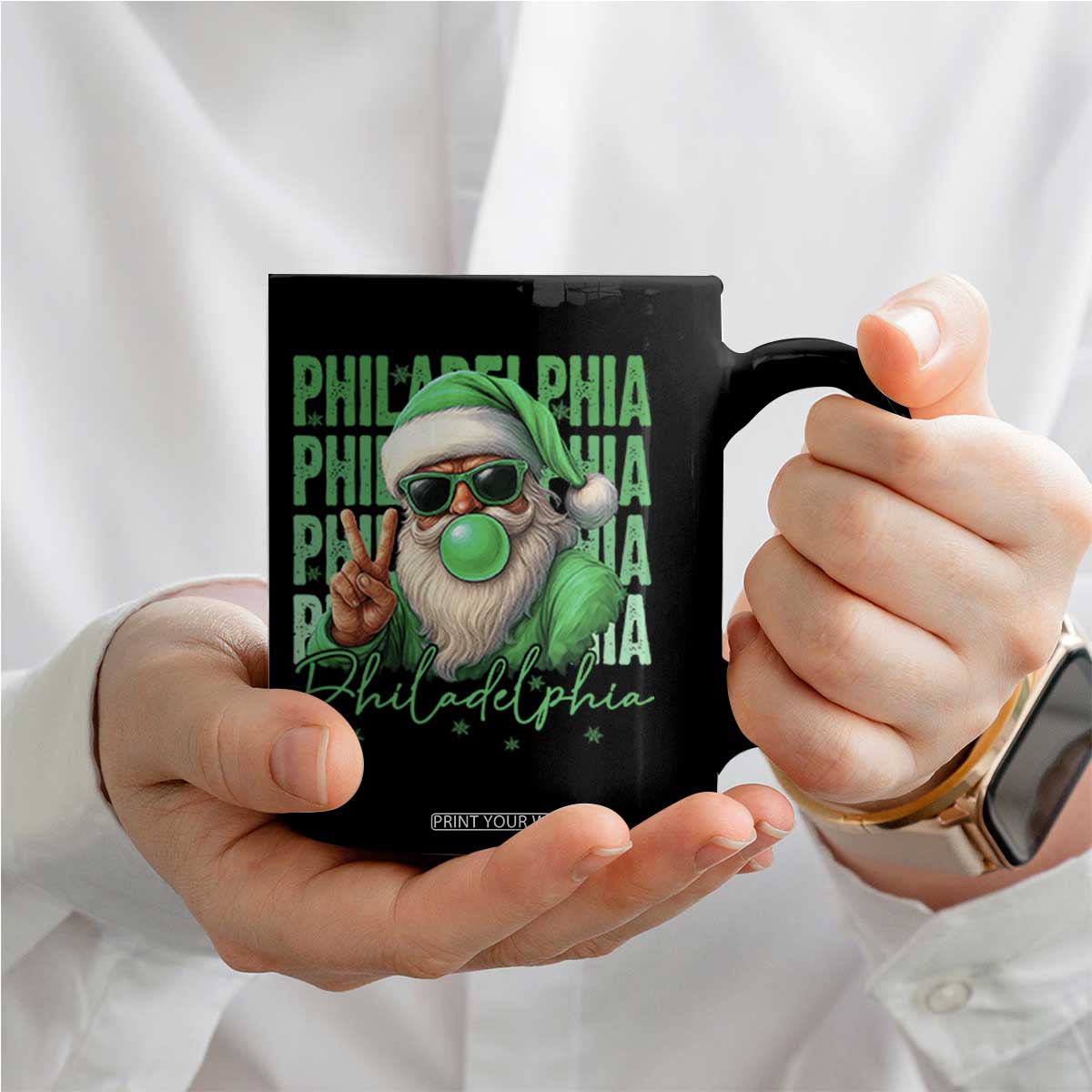 Christmas Philly Lover Coffee Mug Santa Retro EF Football Fan TS10 Print Your Wear