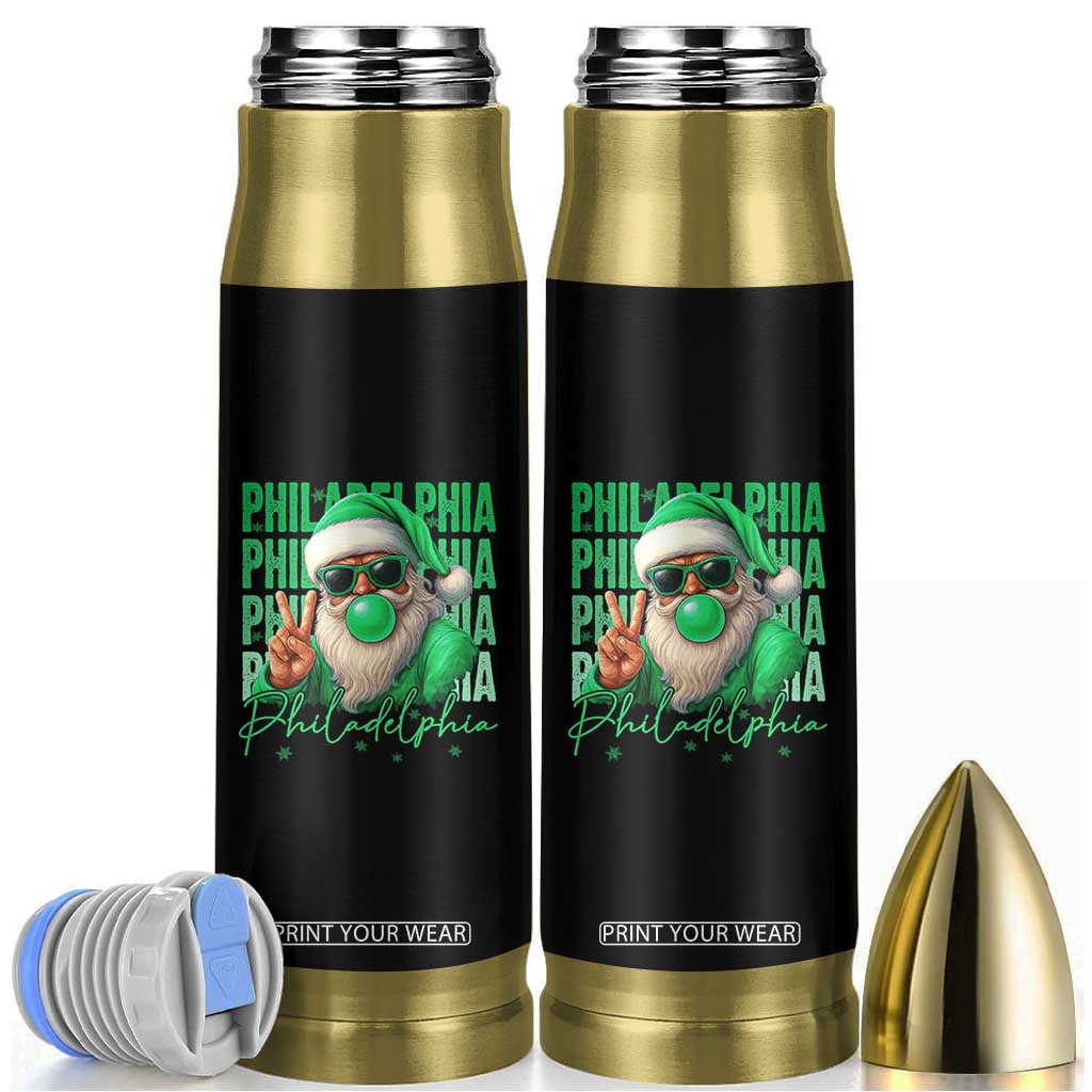Philadelphia Football Christmas Bullet Tumbler Santa Retro Philly Fan TS10 Black Print Your Wear