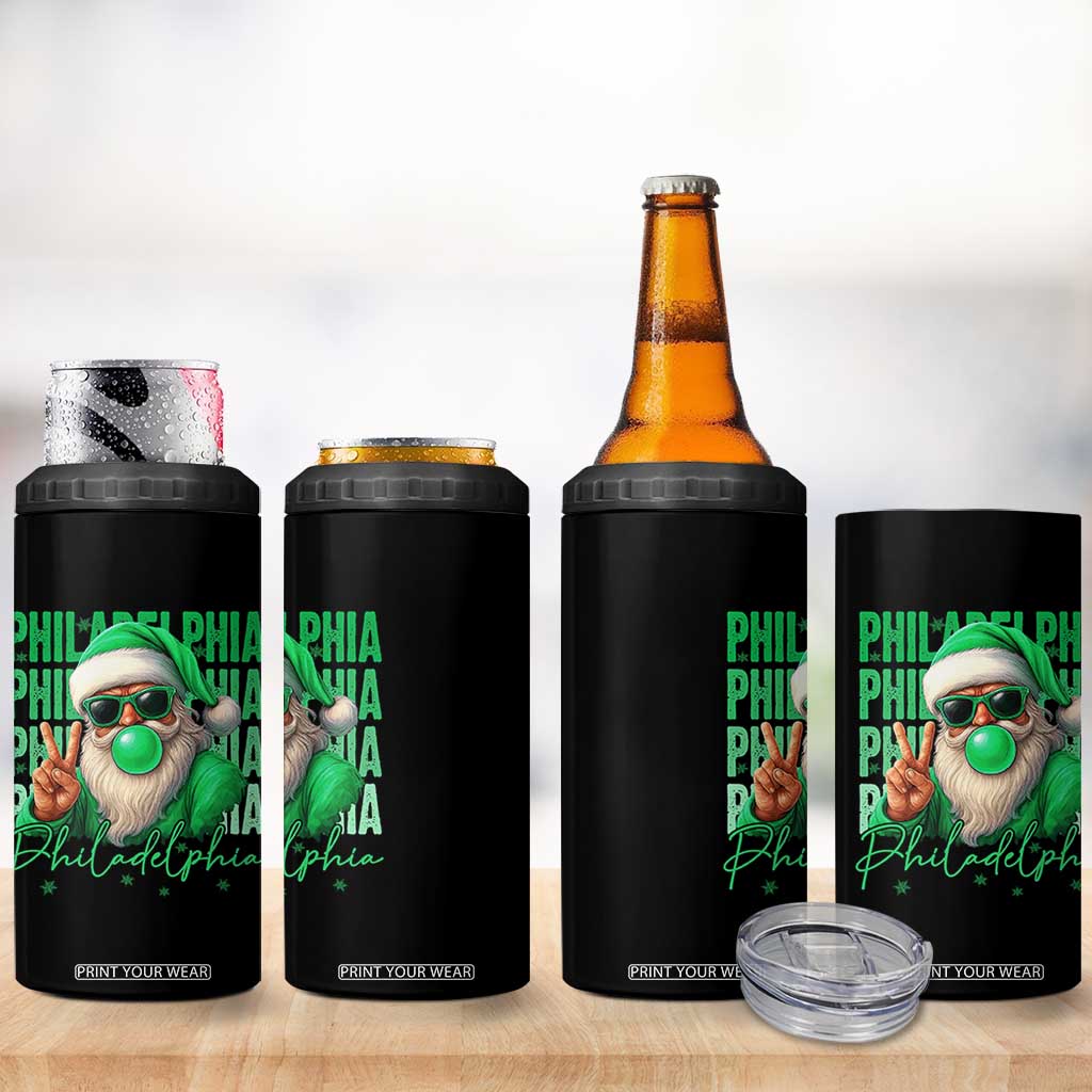 Philadelphia Football Christmas 4 in 1 Can Cooler Tumbler Santa Retro Philly Fan TS10 Print Your Wear