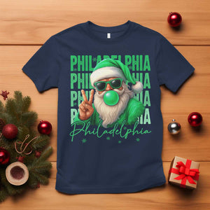 Philadelphia Football Christmas T Shirt Santa Retro Philly Fan TS10 Navy Print Your Wear