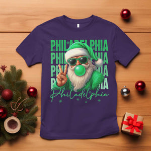 Philadelphia Football Christmas T Shirt Santa Retro Philly Fan TS10 Purple Print Your Wear