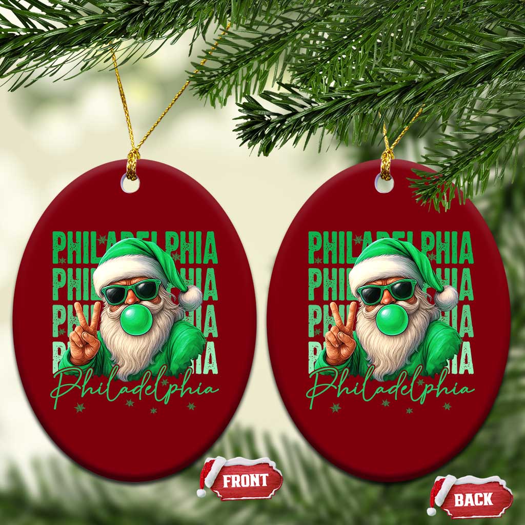 Philadelphia Football Christmas Ceramic Ornament Santa Retro Philly Fan TS10 Print Your Wear
