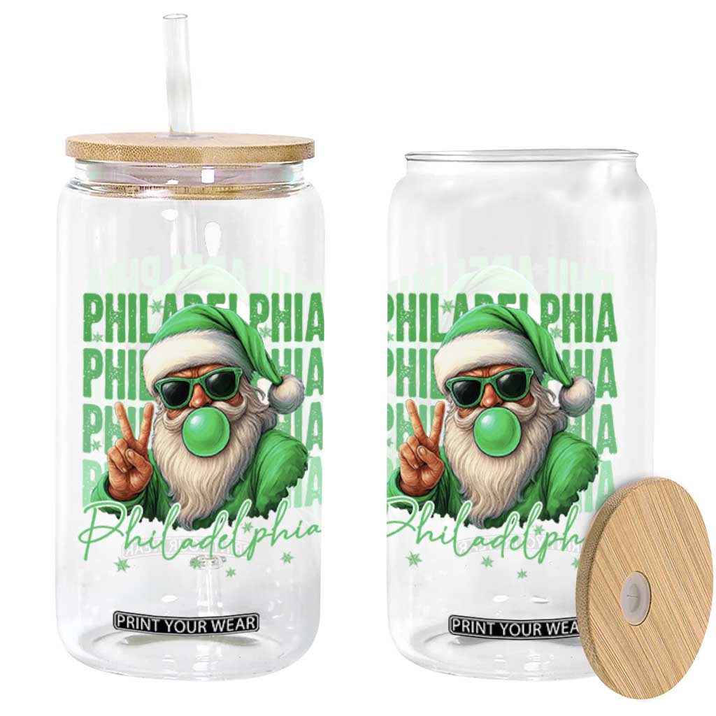Philadelphia Football Christmas Glass Can Santa Retro Philly Fan TS10 Print Your Wear