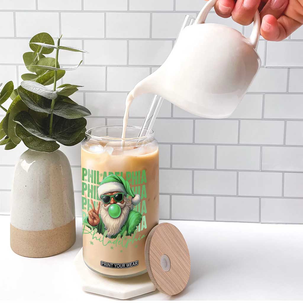 Philadelphia Football Christmas Glass Can Santa Retro Philly Fan TS10 Print Your Wear