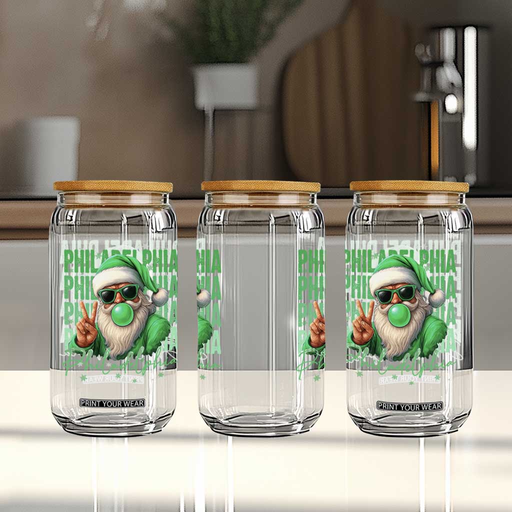 Philadelphia Football Christmas Glass Can Santa Retro Philly Fan TS10 Print Your Wear