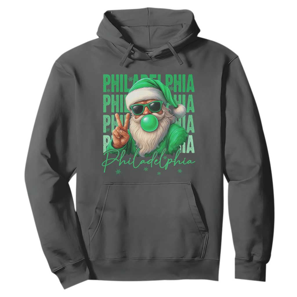 Philadelphia Football Christmas Hoodie Santa Retro Philly Fan TS10 Dark Heather Print Your Wear