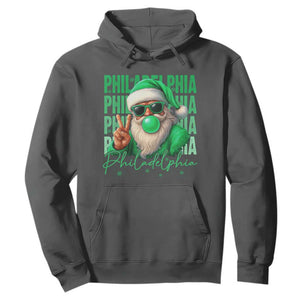 Philadelphia Football Christmas Hoodie Santa Retro Philly Fan TS10 Dark Heather Print Your Wear