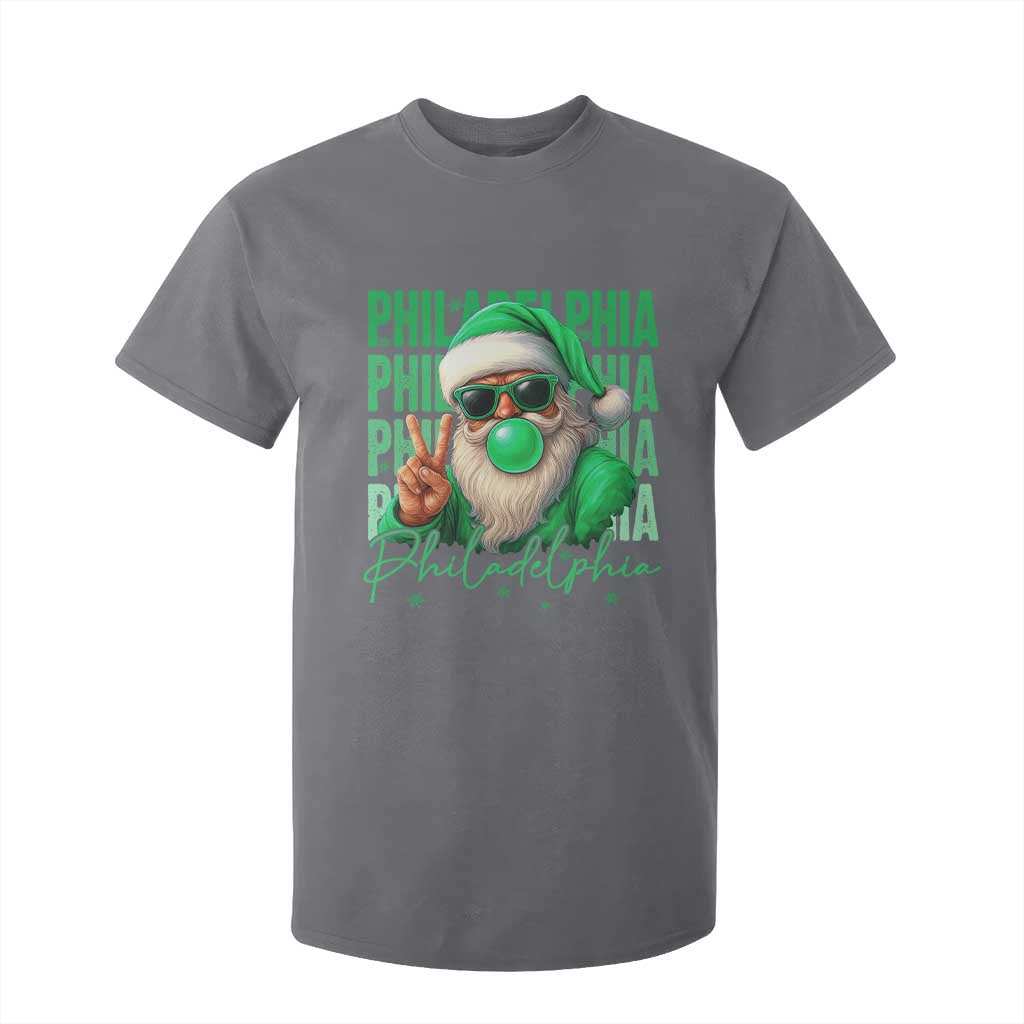 Philadelphia Football Christmas T Shirt For Kid Santa Retro Philly Fan TS10 Charcoal Print Your Wear