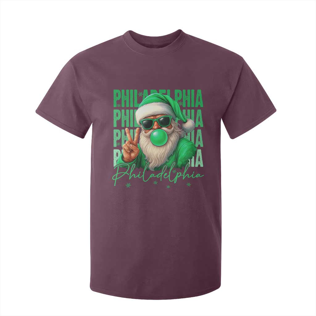 Philadelphia Football Christmas T Shirt For Kid Santa Retro Philly Fan TS10 Maroon Print Your Wear