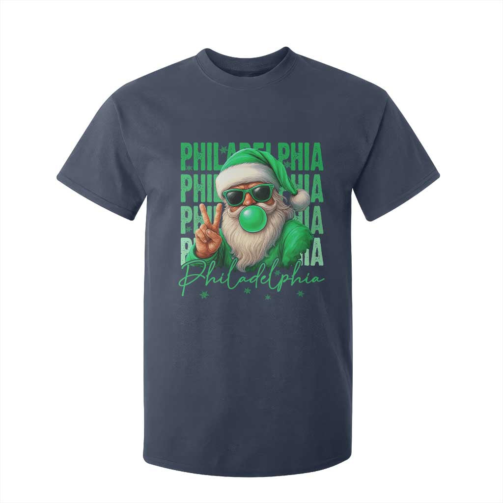 Philadelphia Football Christmas T Shirt For Kid Santa Retro Philly Fan TS10 Navy Print Your Wear