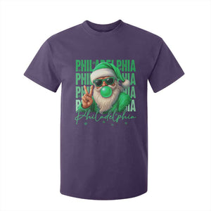 Philadelphia Football Christmas T Shirt For Kid Santa Retro Philly Fan TS10 Purple Print Your Wear