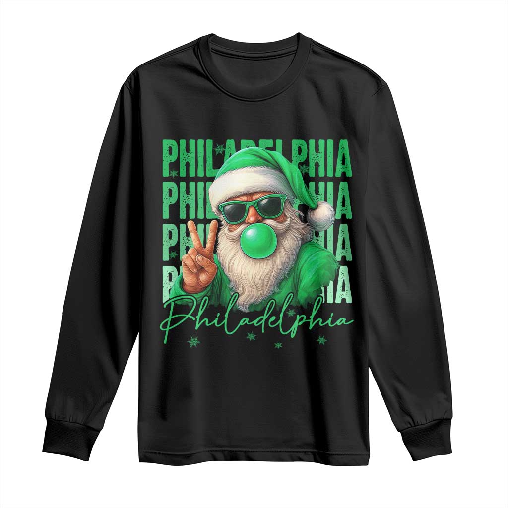 Philadelphia Football Christmas Long Sleeve Shirt Santa Retro Philly Fan TS10 Black Print Your Wear