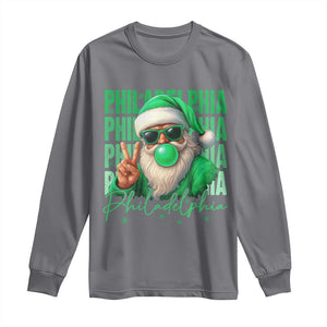 Philadelphia Football Christmas Long Sleeve Shirt Santa Retro Philly Fan TS10 Charcoal Print Your Wear