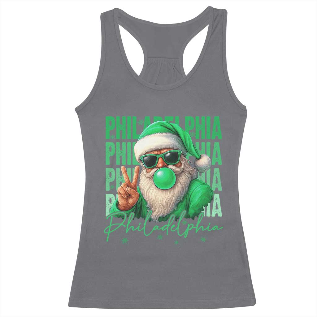 Christmas Philly Lover Racerback Tank Top Santa Retro EF Football Fan TS10 Charcoal Print Your Wear