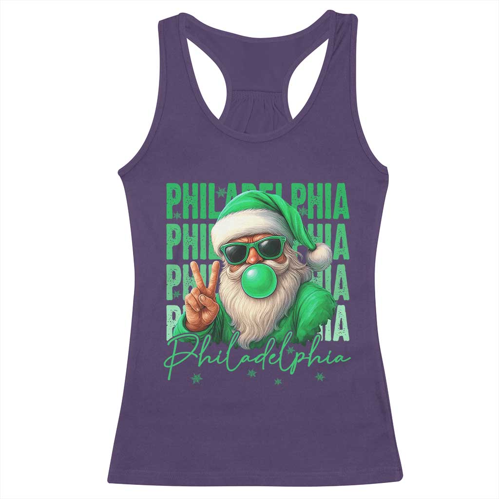 Christmas Philly Lover Racerback Tank Top Santa Retro EF Football Fan TS10 Purple Print Your Wear