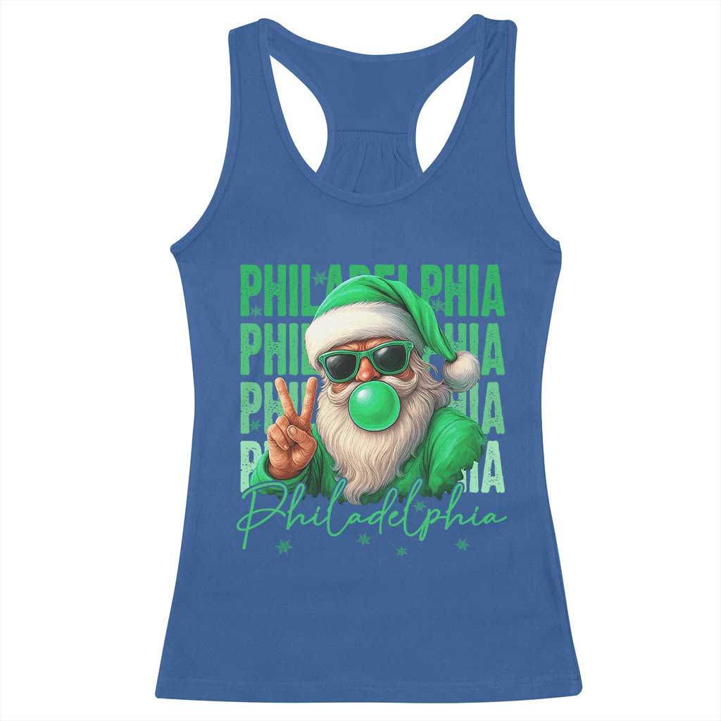 Christmas Philly Lover Racerback Tank Top Santa Retro EF Football Fan TS10 Royal Blue Print Your Wear