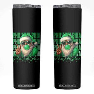 Philadelphia Football Christmas Skinny Tumbler Santa Retro Philly Fan TS10 Black Print Your Wear