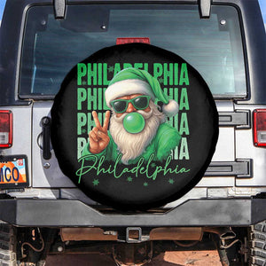 Philadelphia Football Christmas Spare Tire Cover Santa Retro Philly Fan TS10 No hole Black Print Your Wear