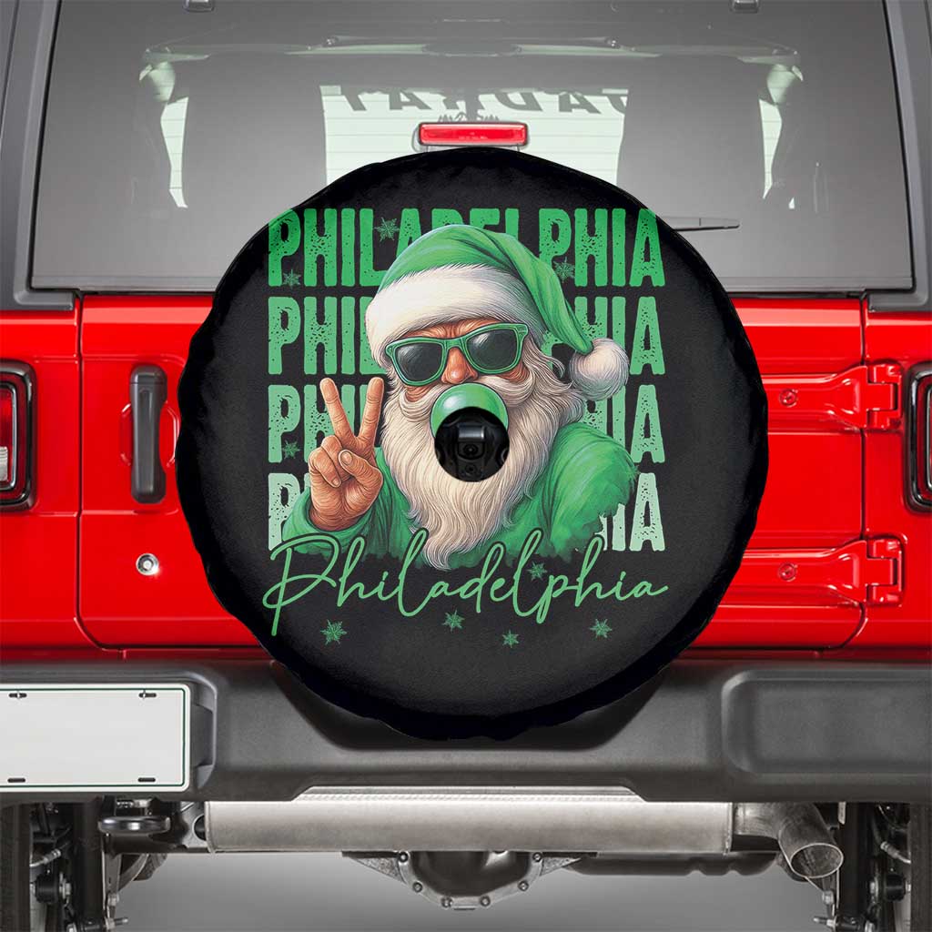 Christmas Philly Lover Spare Tire Cover Santa Retro EF Football Fan TS10 Black Print Your Wear