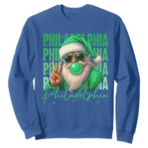 Philadelphia Football Christmas Sweatshirt Santa Retro Philly Fan TS10 Royal Blue Print Your Wear