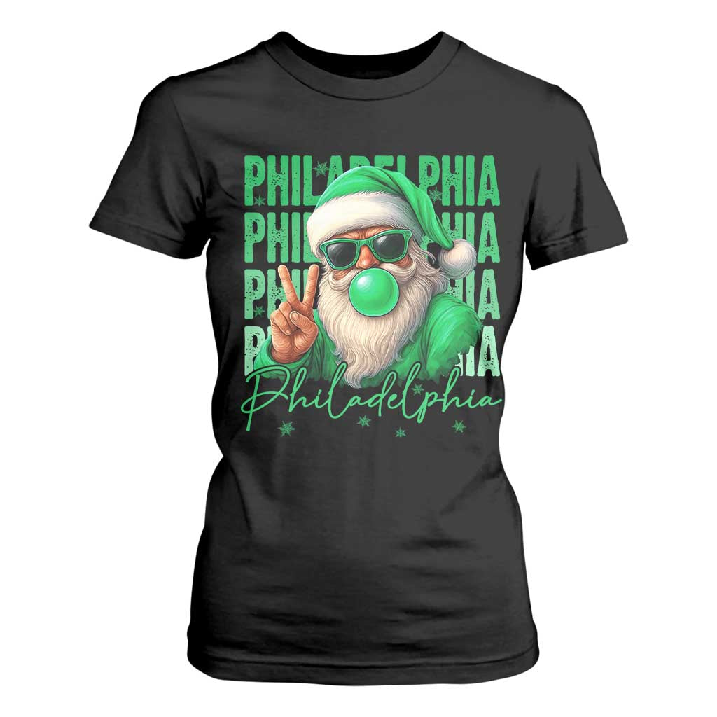 Christmas Philly Lover T Shirt For Women Santa Retro EF Football Fan TS10 Black Print Your Wear