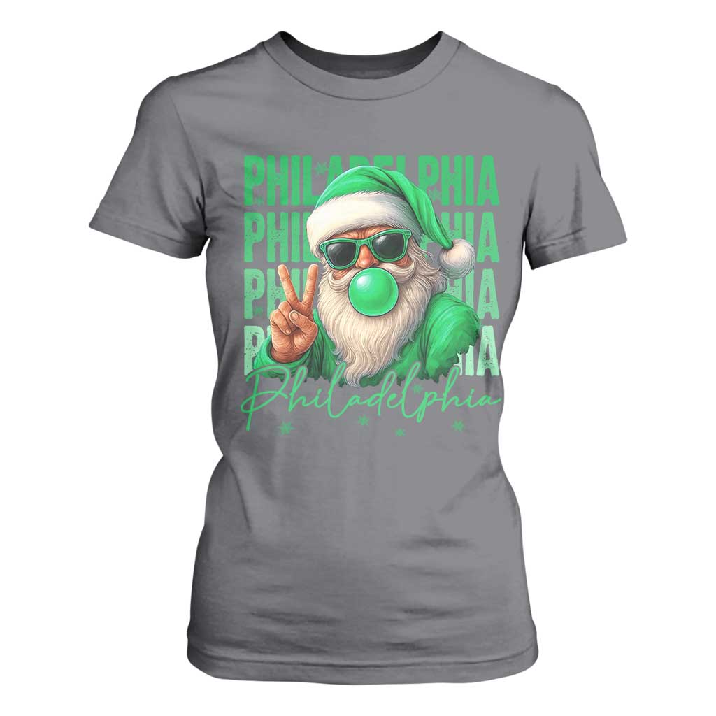 Philadelphia Football Christmas T Shirt For Women Santa Retro Philly Fan TS10 Charcoal Print Your Wear