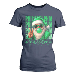 Philadelphia Football Christmas T Shirt For Women Santa Retro Philly Fan TS10 Navy Print Your Wear
