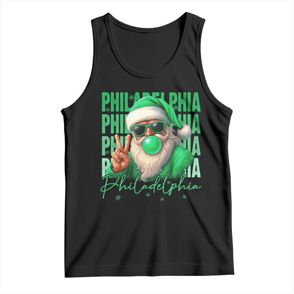 Philadelphia Football Christmas Tank Top Santa Retro Philly Fan TS10 Black Print Your Wear