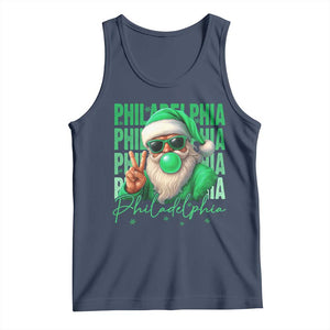 Philadelphia Football Christmas Tank Top Santa Retro Philly Fan TS10 Navy Print Your Wear