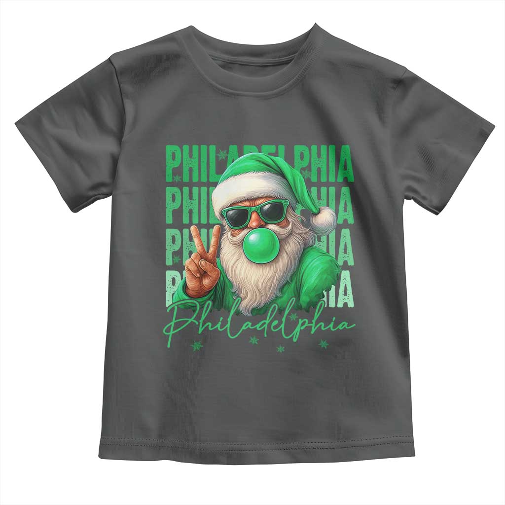 Philadelphia Football Christmas Toddler T Shirt Santa Retro Philly Fan TS10 Dark Heather Print Your Wear