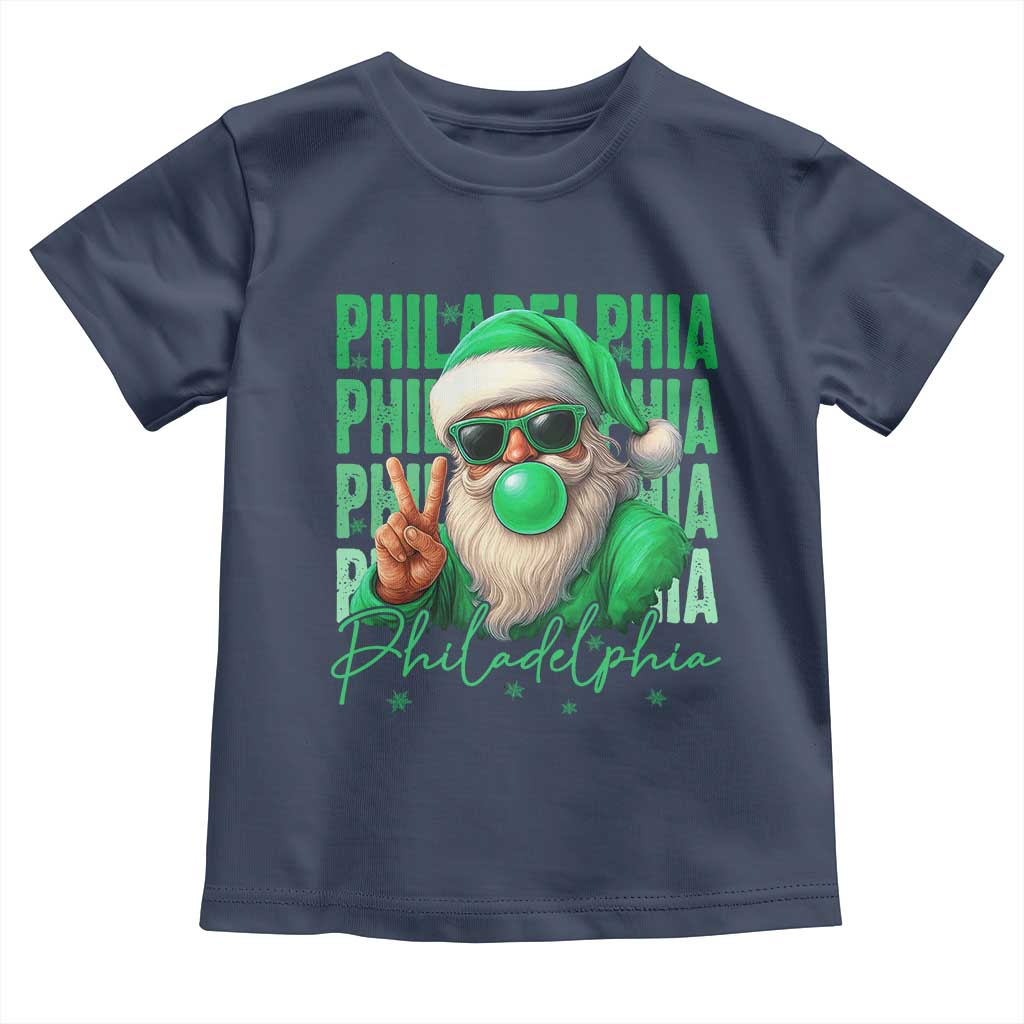 Christmas Philly Lover Toddler T Shirt Santa Retro EF Football Fan TS10 Navy Print Your Wear