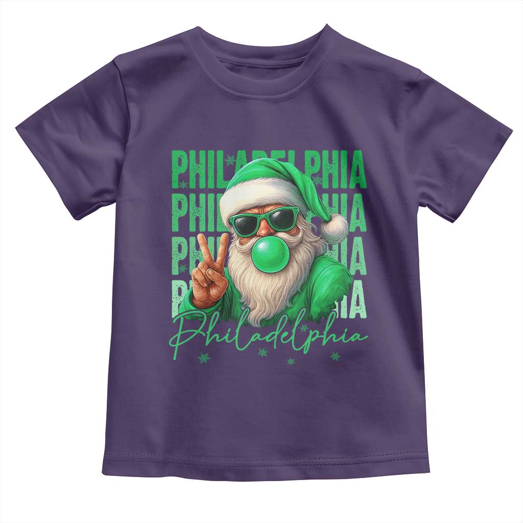 Philadelphia Football Christmas Toddler T Shirt Santa Retro Philly Fan TS10 Purple Print Your Wear