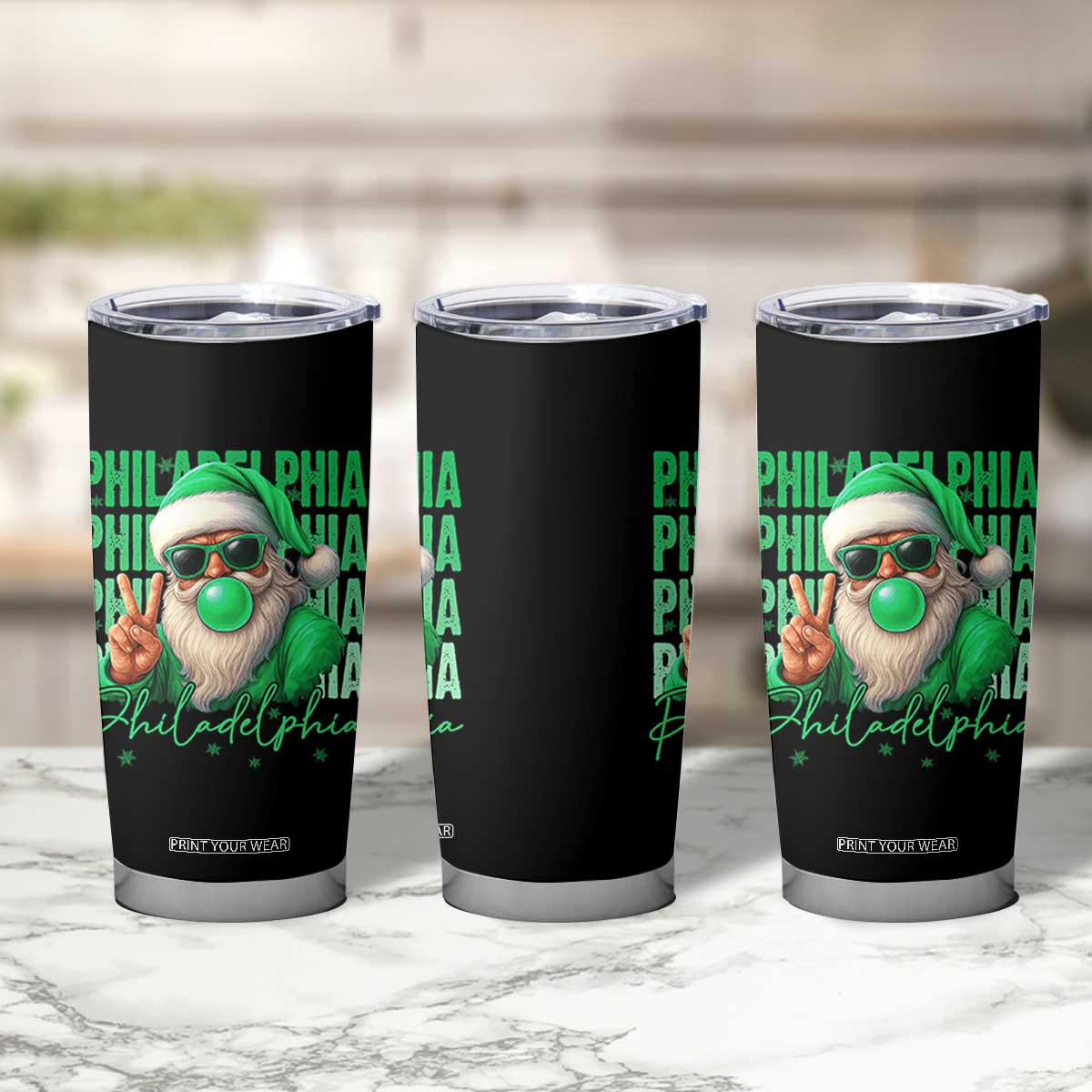 Christmas Philly Lover Tumbler Cup Santa Retro EF Football Fan TS10 Print Your Wear