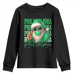 Philadelphia Football Christmas Youth Sweatshirt Santa Retro Philly Fan TS10 Black Print Your Wear