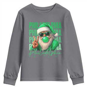 Philadelphia Football Christmas Youth Sweatshirt Santa Retro Philly Fan TS10 Charcoal Print Your Wear