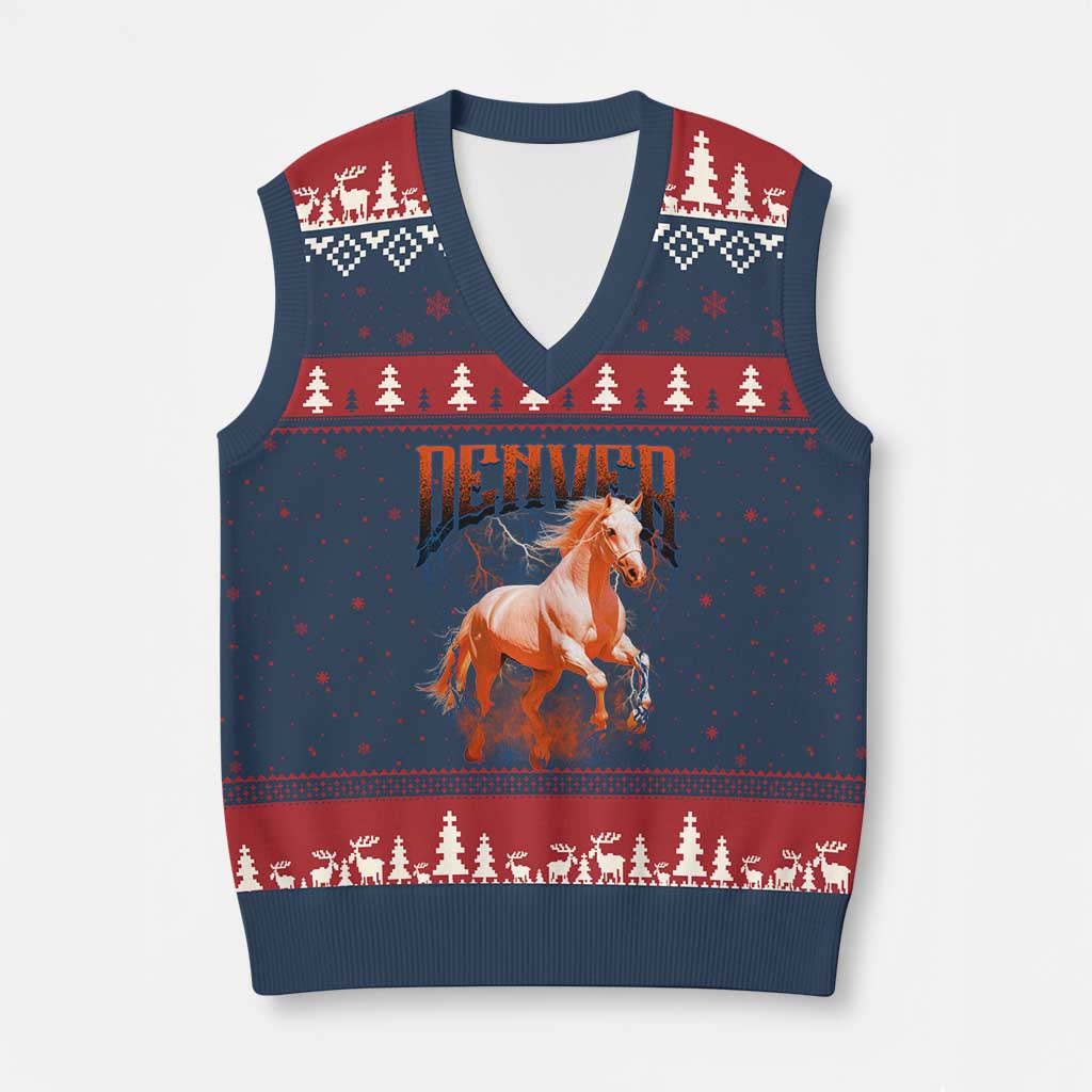 DFB Fan V-Neck Knit Sweater Vest Vintage Mascot Game Day Bootleg TS10 Navy Red Print Your Wear