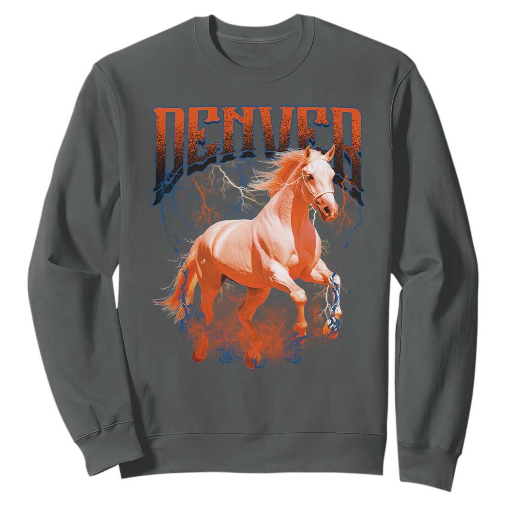 Broncos Fan Sweatshirt Vintage Mascot Game Day Bootleg TS10 Dark Heather Print Your Wear