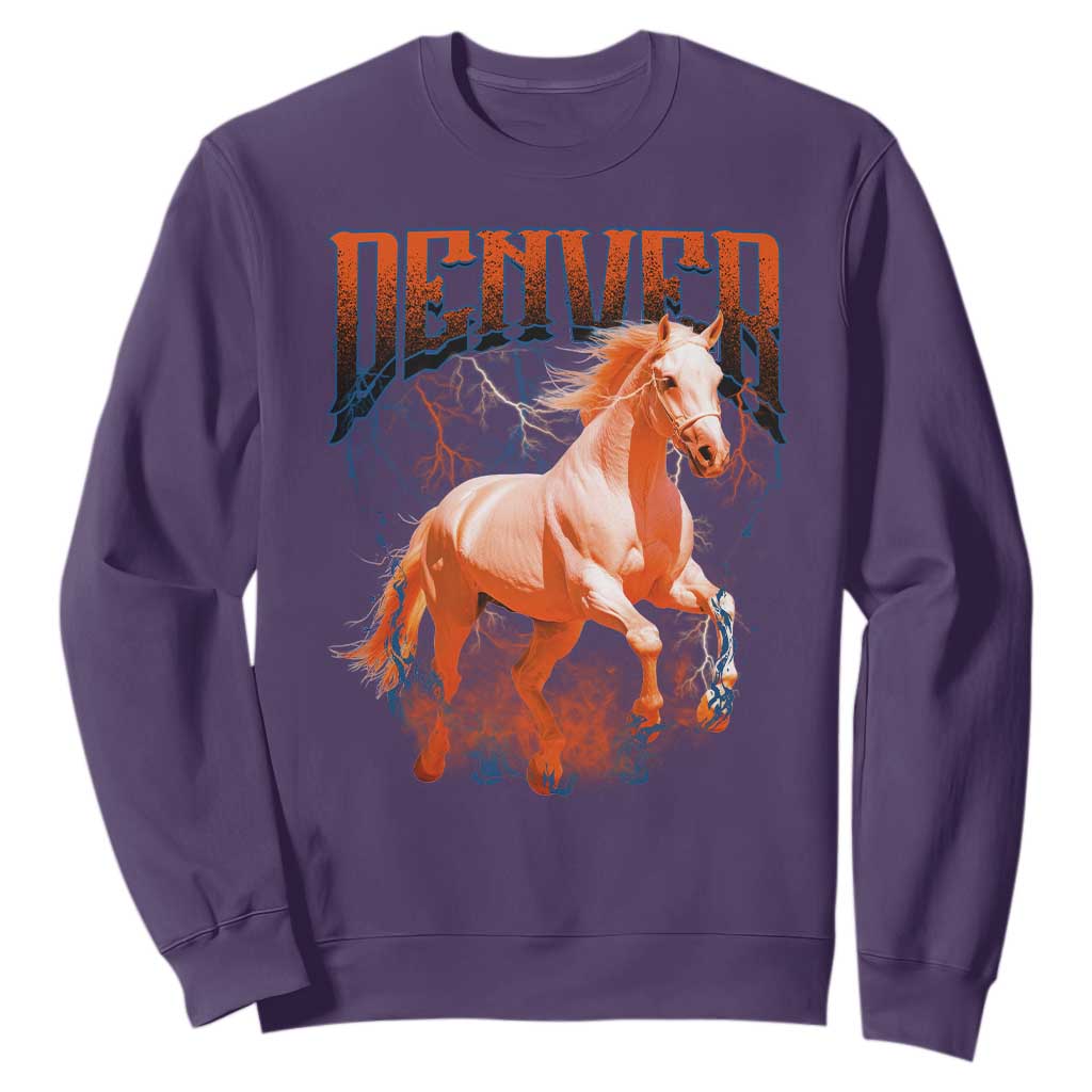 Broncos Fan Sweatshirt Vintage Mascot Game Day Bootleg TS10 Purple Print Your Wear