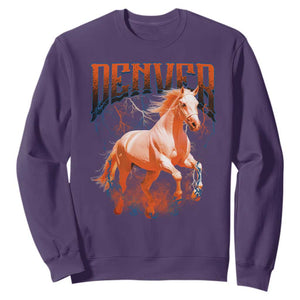 Broncos Fan Sweatshirt Vintage Mascot Game Day Bootleg TS10 Purple Print Your Wear