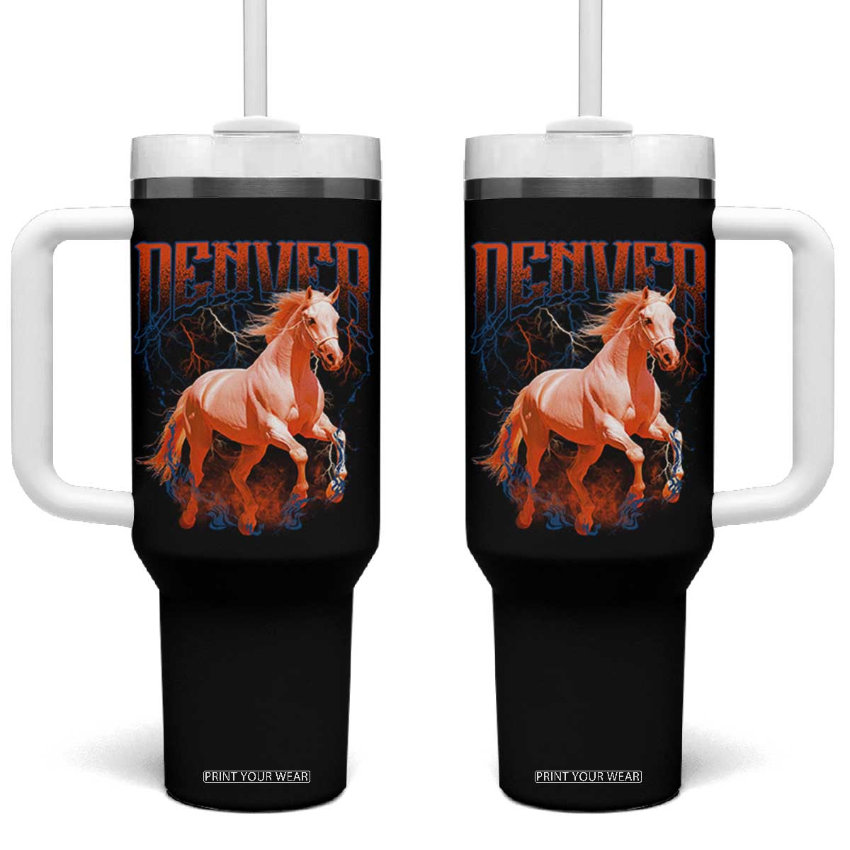 DFB Fan Tumbler With Handle Vintage Mascot Game Day Bootleg TS10 One Size: 40 oz Black Print Your Wear