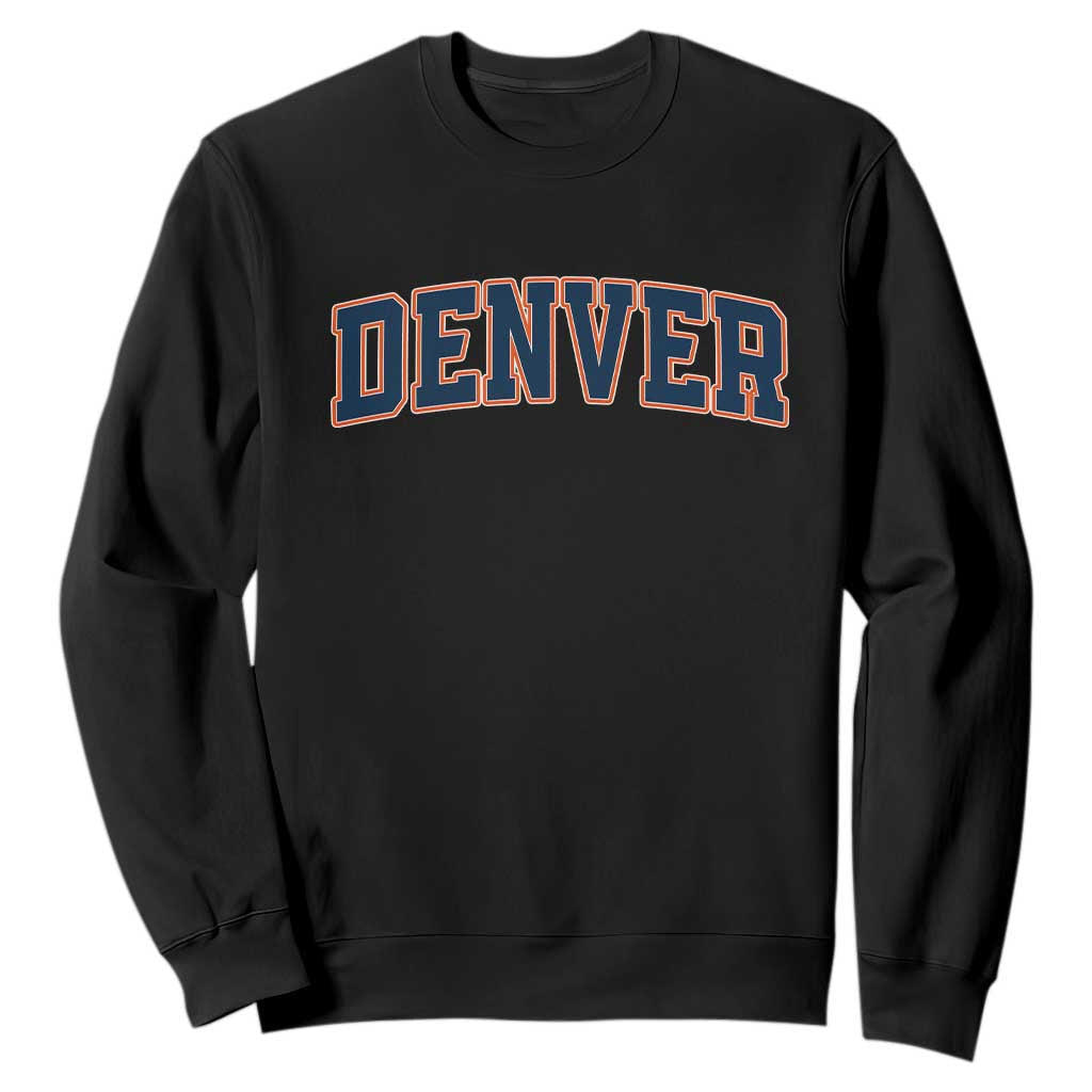 Broncos Fan Sweatshirt Vintage Sports Style 80s 90s Game Day TS10 Black Print Your Wear